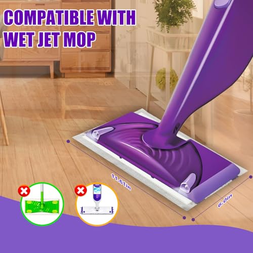 20 Count Disposable Mop Pads Refills for Swiffer Wet Jet Spray Mops, Wet Jet Mopping Pads for All Purpose Multi Surface Hardwood Floor Cleaning, 4 Layers Thickened and Super Absorbent