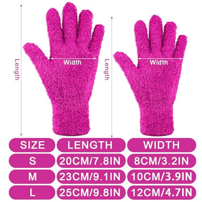 Geyoga 12 Pairs Microfiber Dusting Gloves Household Dusting Cleaning Glove Washable Plant Dusting Mittens - size: Medium