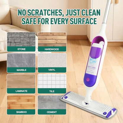 8 Pack Microfiber Spray Mop Replacement Pads for Swiffer PowerMop, Washable & Reusable Mop Refills for 13 ''-15 '' Spray Mops, Wet & Dry Cleaning Pad for Hardwood, Tile, Marble & Pet Hair