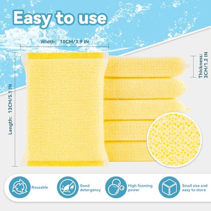 MAQIHAN Sponges Kitchen Scrubbing Pad - 9PCS All-Purpose Non Scratch Scrubbing Sponges, Scouring Pads for Washing Kitchen Stove, Dish, Bowl, Pot, Sink, Bathtub, Reusable Cleaning Pad Dish Sponge