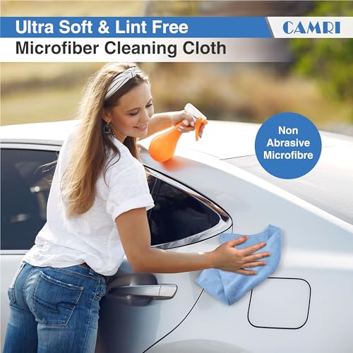Microfiber Towel Cleaning Cloth – Pack of 12, Size 12.6” x 12.6”, Blue, Lint Free, Super Absorbent, Streak Free, Washable, Multipurpose Cleaning Rags for Kitchen, Glass, Car, Mirror
