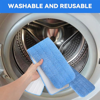 Microfiber Mop Pad for Rubbermaid Commercial 20 Inch Mop Head - 8 Pack Wet & Dry Commercial Cleaning Refills Reusable Mop Refills Fit for Any Microfiber Flat Mop System 18" to 21" - color: Blue-20inch-8pack