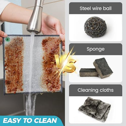 24 PCS Non Scratch Wire Dishcloth, Cleans Fast Without Scratching, Stands Up to Stuck-on Grime, Multi-Surface Safe, Wire Dishwashing Rag Cleaning Power for Everyday Jobs 7.87“ x 7.87” - color: 24pcs[three-layer]