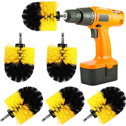 Remerry Drill Brush Nylon Drill Brush Attachment Electric Power Scrubber Scrub Attachment Multi Purpose Cleaning Supplies for Bathroom Surfaces Tub Grout Shower Kitchen Tile Auto Car