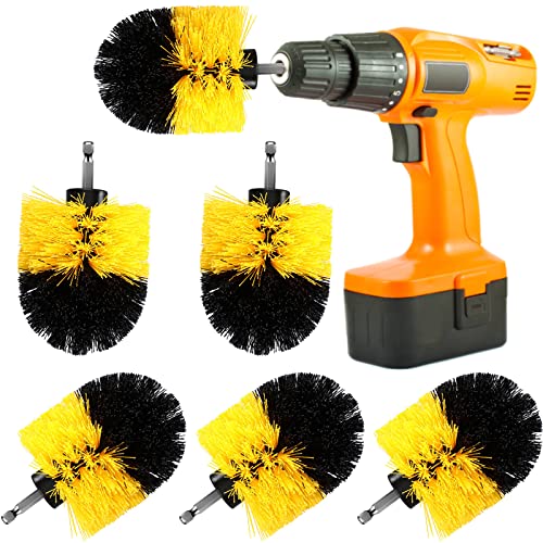 Remerry Drill Brush Nylon Drill Brush Attachment Electric Power Scrubber Scrub Attachment Multi Purpose Cleaning Supplies for Bathroom Surfaces Tub Grout Shower Kitchen Tile Auto Car