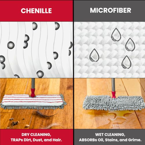 Replacement Mop Pads 4 Pack for GleamGaGa 16” x 5.2” Flat Mop B0FLN8FCCV, Dual-Sided Microfiber Refill Pads for Wet & Dry Floor Cleaning, Washable Dust Mop Pads for Hardwood, Tile & Vinyl