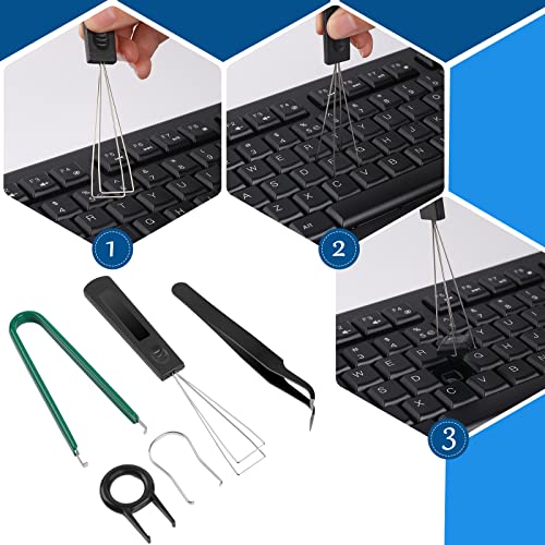 5 Pcs Keyboard Cleaning Tools - Switch Puller Set, Stainless Steel Keycap Remover Kit with Keycap Tweezers for Mechanical Keyboard