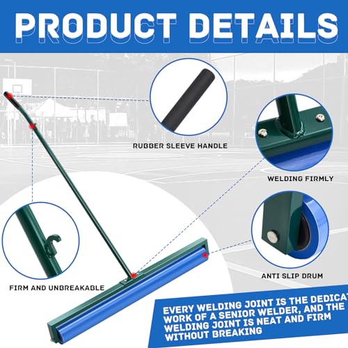 Suclain 36 Inch Tennis Court Squeegee PVA Foam Sponge Roller Lightweight Removes Water Quickly Clear Floors Tool for Tennis Basketball Sports Courts Garages - color: Blue