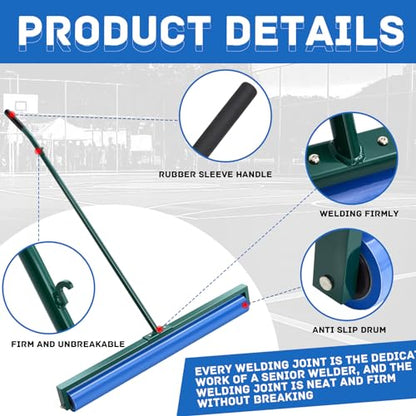 Suclain 36 Inch Tennis Court Squeegee PVA Foam Sponge Roller Lightweight Removes Water Quickly Clear Floors Tool for Tennis Basketball Sports Courts Garages - color: Blue