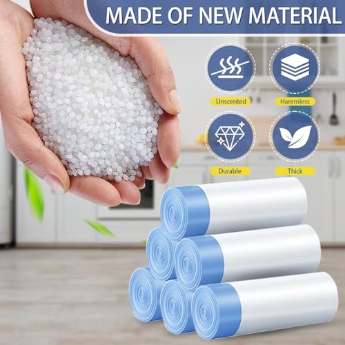 Small 2 Gallon Trash Bags Drawstring,0.96 Mil,Unscented,240 Count | Tear-Free,Leakproof,Strong Garbage Can Liners,White,Fit 5 - 7.5 Liter Waste Bins,for Home Bathroom Office Car Everyday Use - color: 2gal-240
