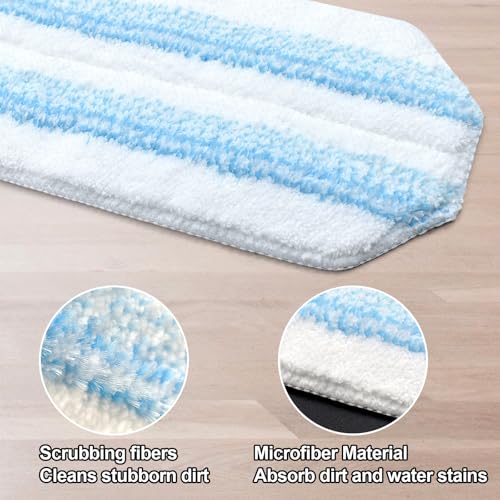 8 Pack Mop Pads Replacements Compatible with O Cedar H2prO Flat Mop System Microfiber Mop Refills for O Cedar H2pro Flat Mop,Washable & Reusable Mop Heads Replacement for Ocedar H2Pro Mop Floor Clean