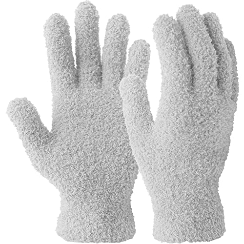 Evridwear Microfiber Gloves for Plant Dusting,Resuable Leaf Cleaning Glove for Houseplants,Blinds,Furniture and Small Objects - color: Grey, size: Small/Medium (Pack of 1)