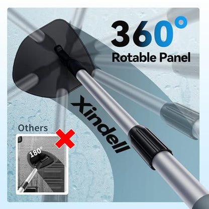 XINDELL Windshield Cleaner Tool, Car Window Cleaning Kit with 4 Reusable Microfiber Pads, Extendable Handle & 360° Rotating Head, Safety Hammer, Streak-Free Auto Glass Wiper for Car Truck SUV RV - color: Green