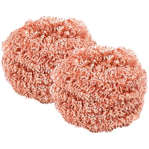 Dishwashing Brush | Dish Cleaning Brush Kitchen Scrub Pads | 2 Pieces Copper Wire Pot Scrubbers Cleaning Supplies, Dishwashing Sponge for Pots Pans Sink Grill Oven Bathroom