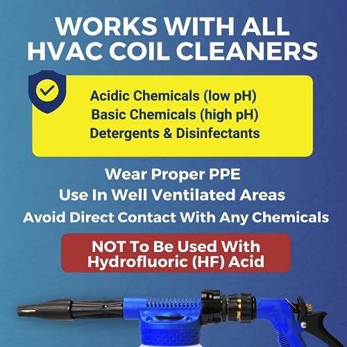 HVAC Guys Coil Cannon | AC Coil Cleaner Automatic Foaming Mixing Sprayer | Compatible with All Cleaners & Chemicals | 5 Dilution Ratios - style: Coil Cannon