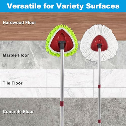 Mop Heads Replacements for Ocedar, Mop Replace Head for o Cedar Easywring 1 Tank, Spin Mop Replacement Head Include 3 Mop Refills Machine Washable Reusable Deep Cleaning and 3 Chenille Mop Pads