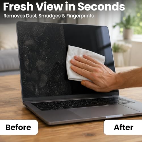 EVEO Screen Wipes (150 Pack) - Electronic Wipes, Computer Screen Cleaner Wipes for Electronics | Computer Screen Wipes Phone Wipes & Lens Wipes for PC, Laptop, Phone, Car & More - Microfiber Included - size: 150 Pack