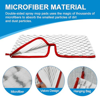 Microfiber Spray Mop Pads Compatible with Promist MAX Spray Mop, Mops Refills for Ocedar Replace Head Replacements, Double Sided Usable Pads for Dry Wet Floor Cleaning (4 Pack Grey) - color: 4 Packs Grey