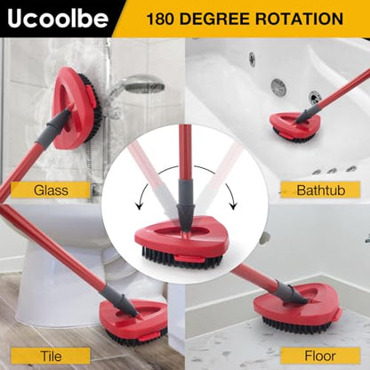 2 Pack Upgraded Spin Mop Scrub Brush Replace Head Compatible with O Cedar EasyWring 1 Tank System, Scrubber mop Head Attachment, More Layers of Bristles for Bathroom, Deck, Kitchen - size: Upgraded 1-Tank Scrub Brush(2pcs)