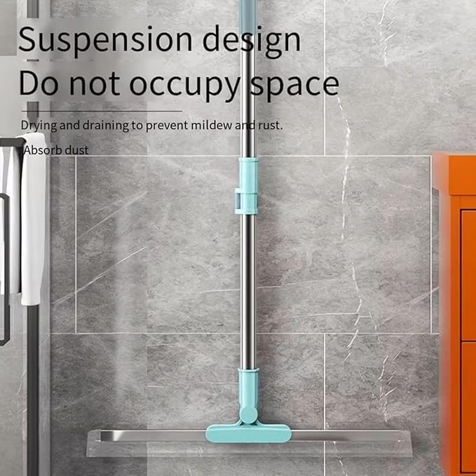 Magic Broom Sweeper for Floor Cleaning – Multifunctional Silicone Wiper Mop with Stainless Steel Extendable Handle – Wet & Dry Use – Bathroom Floor Wiper & Window Squeegee Viper