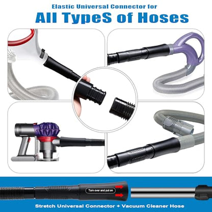 3 Pieces Dryer Vent Cleaner Kit: Vacuum Hose With Brush & Gloves Fits for Vacuums Cleaner, Refrigerator Condenser Coils, Tight Spaces Behind Appliances, Deep Cleaning Tools for Clogged Ducts- Black - color: Black(Complete Kit)