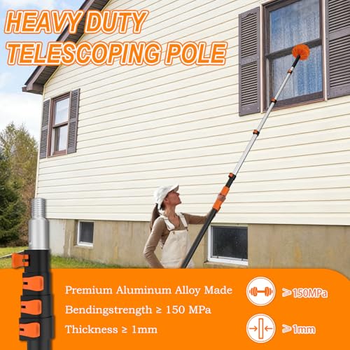 SISUPASSIE Telescoping Extension Pole, Reach to 36FT Telescoping Pole Multi-Purpose 7-30FT Lightweight, Sturdy with Universal Twist-on Metal Tip Extendable for Dusting Painting Window Cleaning - size: 30 Feet