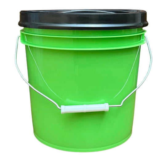 House Naturals 2 Gallon Food Grade - BPA Free Made in USA Buckets Lime Color pails with Screw On Gasket Lids (1, Lime - Black lids) - color: Lime - Black Lids