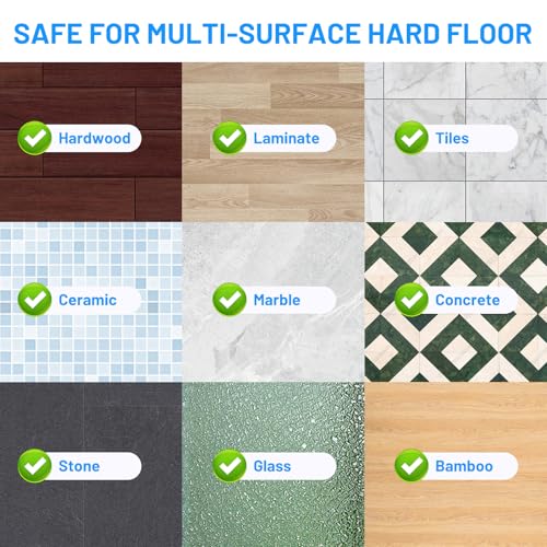 Microfiber Hardwood Floor Mop - Wet Dry Mops with Washable Pads for Tile Wood Laminate Vinyl Marble Home Kitchen - 500+ ML Refillable Bottle (Grey)