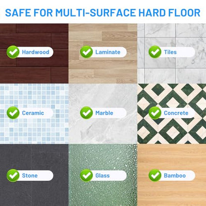 Microfiber Hardwood Floor Mop - Wet Dry Mops with Washable Pads for Tile Wood Laminate Vinyl Marble Home Kitchen - 500+ ML Refillable Bottle (Grey)