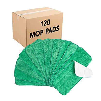 Arkwright Spray Mop Replacement Pads - (Case of 120) Bulk Microfiber Flat Dry and Wet Refill Mop Pads Floor Cleaning, Compatible with Bona and Rubbermaid, Fits All Mop Heads, 13 in, Green - color: Green, size: 13 Inch (Case of 120)