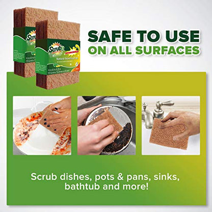 SCRUBIT Natural Scouring Pads (12 Pack) - Eco Friendly Scrubbing Pads for Kitchen Cleaning, Dishes, and Pots - Non-Scratch Kitchen Scrubbers - 100% Natural Sisal Fibers (12 Pack) - size: 6 Count (Pack of 2)