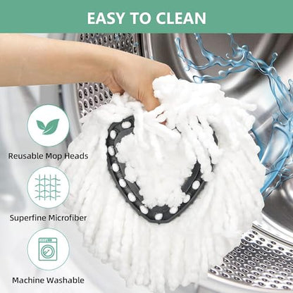 5 Pack O-Cedar Spin Mop Head Replacements, 100% Microfiber, Compatible with EasyWring 1-Tank System, Machine Washable, Easy to Replace and Highly Absorbent for Floor Cleaning - size: 5 Count