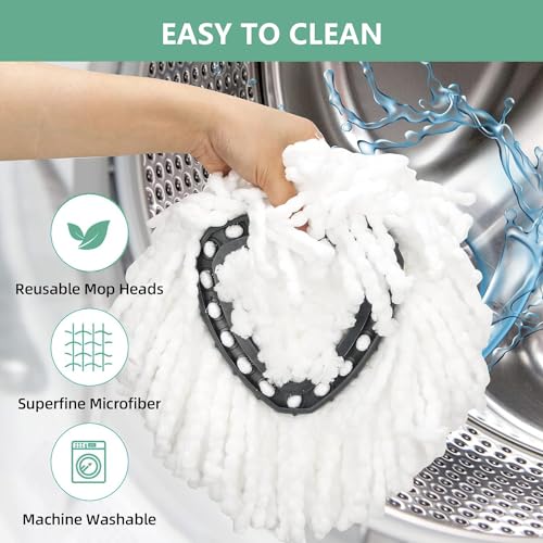 10 Pack O-Cedar Spin Mop Head Replacements, 100% Microfiber, Compatible with EasyWring 1-Tank System, Machine Washable, Easy to Replace and Highly Absorbent for Floor Cleaning - size: 10 Count