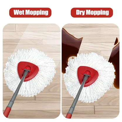 Mop Head Replacement, 3 Pack Spin Mop Refill Replace Head Compatible with O Cedar Easywring 1-Tank System, Great Cleaning Power, Microfiber, Helper Housework, Machine Washable Easy-to-Replace, White - size: 1-TANK Mop Head (3pcs)