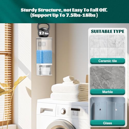52.5 OZ Laundry Detergent Dispenser/Wall-Mounted Scent Booster Beads Dispenser for Laundry Room Storage, Suitable for Softener Beads/Sea Salt/Rice Dispenser/Sprinkles/Solid Grain Organize - size: 52.5 oz
