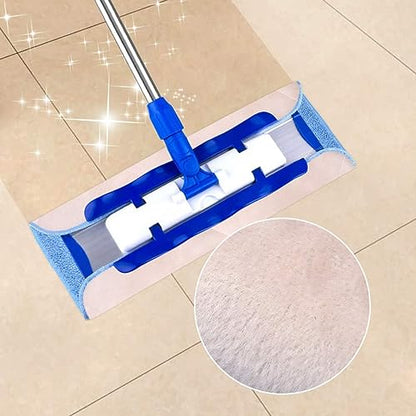 KEEPOW Mop Refills Compatible with MR.SIGA Professional Mop | Microfiber, Dual-sided 17.3x9.6" refills compatible with MR.SIGA & similar clamp mops, Plush side for waxing, 3-pack bulk set - size: 3 Pack