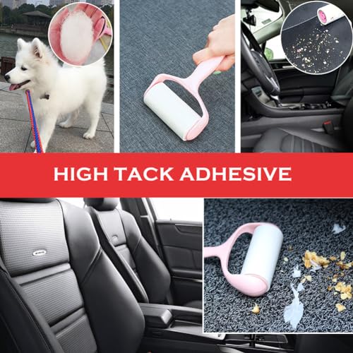 Lint Roller, 9 Refills 540 Sheets,Super Sticky Pet Hair Remover Kit, YQMAJIM Adhesive Lint Brush for Clothes,Carpet,Car Seats,Dust,Dogs,Cats - color: 1handle+9refills