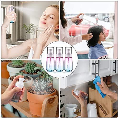 Cosywell Fine Mist Spray Bottles TSA Approved 2oz 60ml 3 Pack Leak Proof Travel Spray Bottle Empty Small Spray Bottles for Perfume Essential Oils Toners Rose Water Cosmetics (3Gradient Pink Blue) - color: 3 Gradient Pink Blue, size: 2 oz
