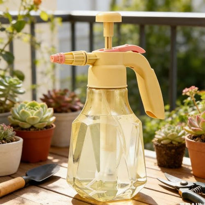 Pressure Spray Bottle | 1.5L Leak-Proof Adjustable Nozzle Misting Bottle,Handheld Garden Pump Sprayer - for Outdoor Yard Indoor BBQ Gardening Cleaning Plant Home - color: Yellow