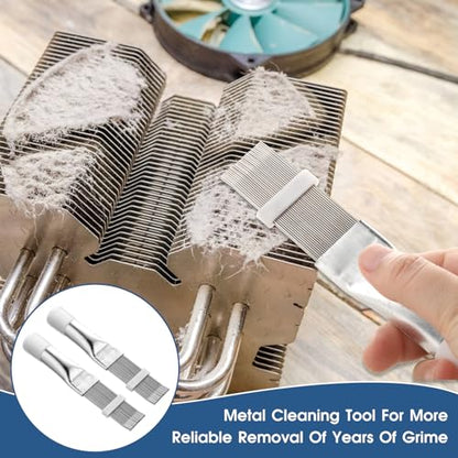 cobee 2 Pcs Air Conditioner Fin Comb, AC Fin Comb Straightener Cleaner Coil Brush, Adiator Fin Cleaning Refrigerator Tool, Evaporator Radiator Repair Clean Tool
