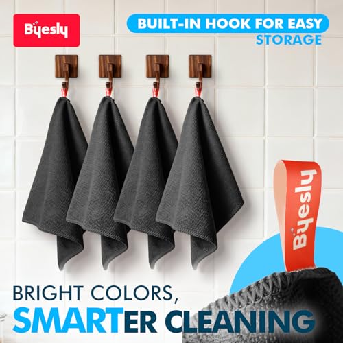 12-Pack Microfiber Cleaning Cloth, 11.5x11.5 Microfiber Towels for Cars, Dishes & House, for Detailers, Chefs & Efficient Home | Scratch-Free, Lint-Free, Ultra Absorbent(Black) - color: Black