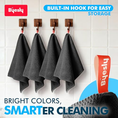 12-Pack Microfiber Cleaning Cloth, 11.5x11.5 Microfiber Towels for Cars, Dishes & House, for Detailers, Chefs & Efficient Home | Scratch-Free, Lint-Free, Ultra Absorbent(Black) - color: Black