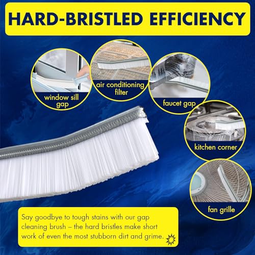 IBB 3Pcs Crevice Gaps Cleaning Brush, Hard Bristle Brush for Cleaning, Deep Cleaning Thin Brushes for Small Spaces, Bathroom Gap, Sink Crevice, Windows Groove, Tiles & Faucets
