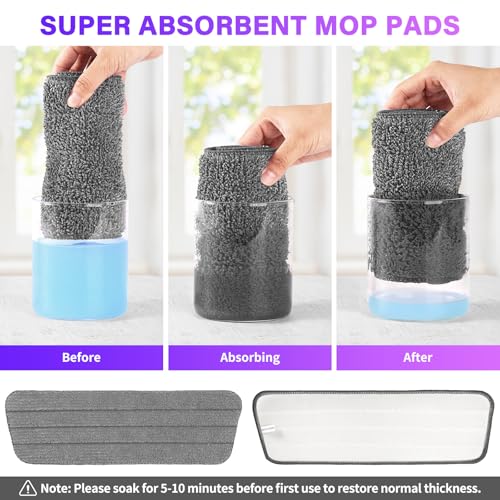 16.5" Microfiber Mop Pads Refills, 3 Pack Reusable Replacement Heads | reusable wet mop refills, machine washable for 14-16 inch spray mops, hardwood floors, dust cleaning & scrubbing - color: 16"grey*3