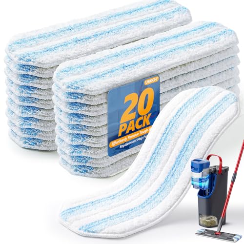 20 Pack Mop Replacement Pads for O Cedar H2pro Flat Mops,Mop Pads for O-Cedar Mop Refills,Washable and Reusable Microfiber Mops Pad Compatible with Ocedar Flat Head - size: 20 Pack