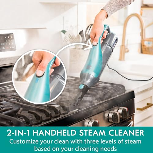 Kenmore SM2050 2-in-1 Steam Mop Hard Floor Cleaner with 2 Modes & 2pcs Washable Pads for Carpets, Rugs and Upholstery, Green - color: Green