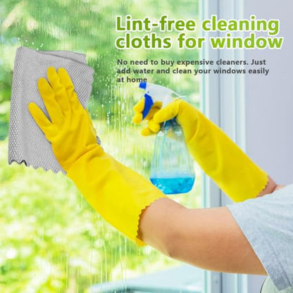 HOMEXCEL Grey Microfiber Glass Cleaning Cloths-6PK, 16"x14" Lint Free Window Cleaning Cloth, Glasses, Mirrors, Screens, Stainless Steel, Premium Microfiber Wipes for Cleaning, Glass and Window Cleaner - color: Grey