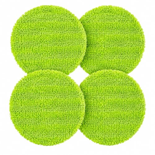 6.5 Inch Electric Spin Mop Replacement Pads Compatible with VMAI G700, P700 & Gobot - Heavy Duty Green Scrubby Refills - Washable Microfiber Floor Cleaning Heads (Not for Bissell) - size: 6in