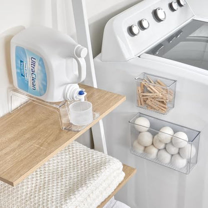 iDesign Laundry Detergent Holder, Clear, 3-Pack | Liquid Detergent Stand, Laundry Room Organization - color: Clear, style: Pack of 3