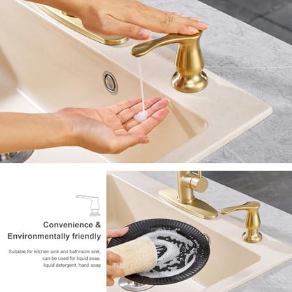 GAGALIFE Kitchen Sink Soap Dispenser Brushed Gold, Under Sink Soap Dispenser with 40" Silicone Extension Tube, Say Goodbye to Frequent Refills - color: Gold, size: with Hose